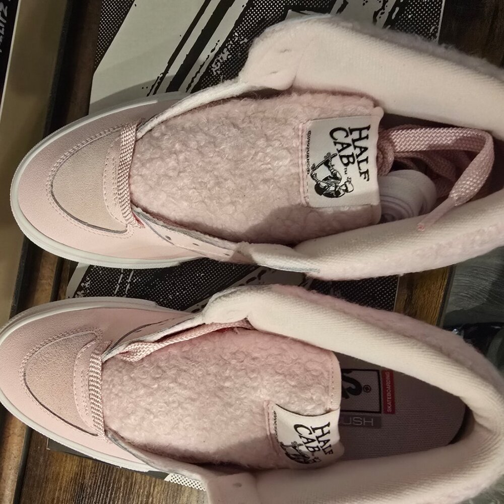 Vans Skate Half Cab Sherpa Leather Pink White VN0A5FCDY3K Men's Size 10 Shoes US - Picture 8 of 14